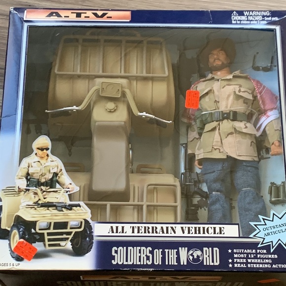 ATV Vehicle & Soldier of The World Army Man Fighter Doll SOTW 2003 new vintage - Picture 11 of 12